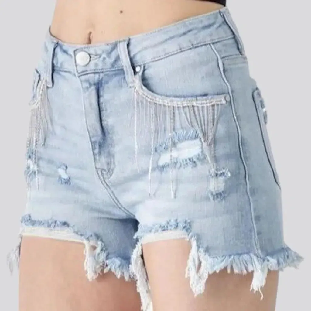 Y2k wide-leg women's jean shorts