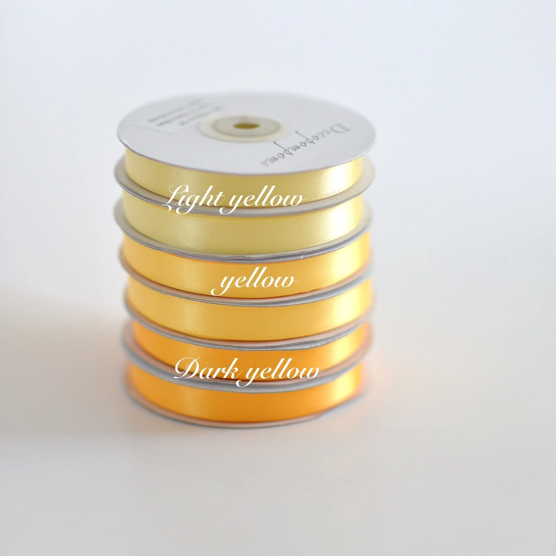 Yellow double sided satin ribbon 6mm / 10mm 25 meters full roll high quality Lemon Gift wrap, crafts, decorations, sewing Active Restock requests: 0