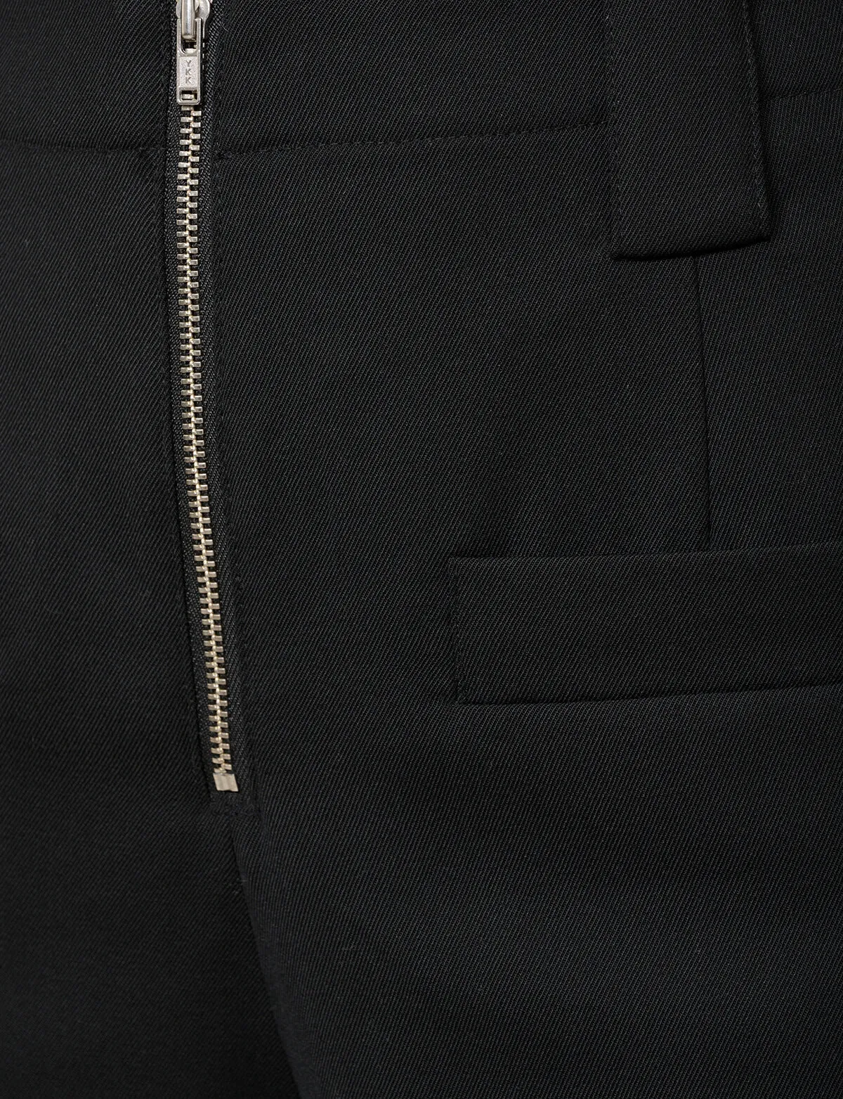 Zip Black Wide-Leg Pants